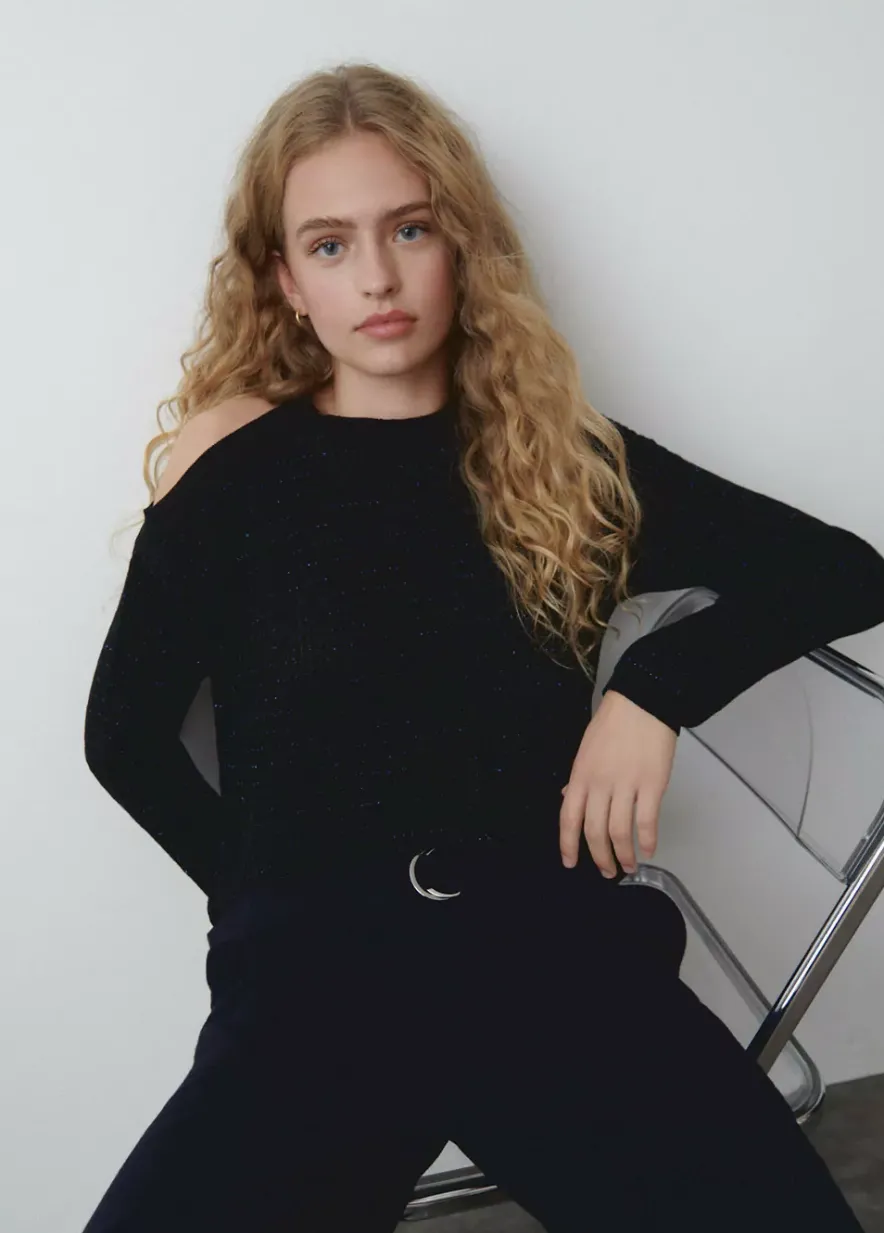 Brownie Spain Jersey Cut Out Hilo Metalizado Negro-Mujer Jerséis