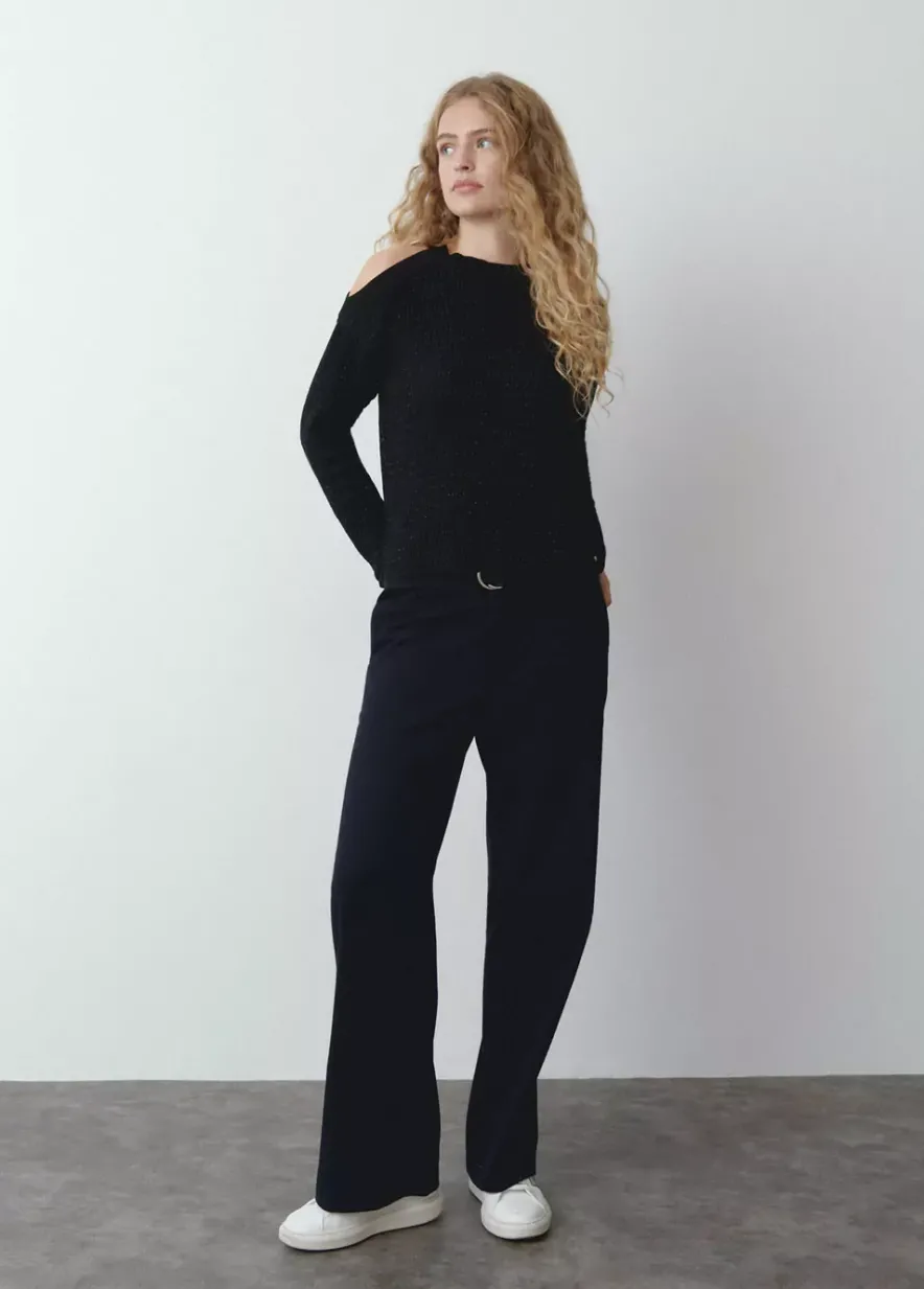 Brownie Spain Jersey Cut Out Hilo Metalizado Negro-Mujer Jerséis