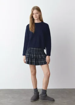 Brownie Spain Jersey Trenzas Cuello Redondo Marino-Mujer Jerséis