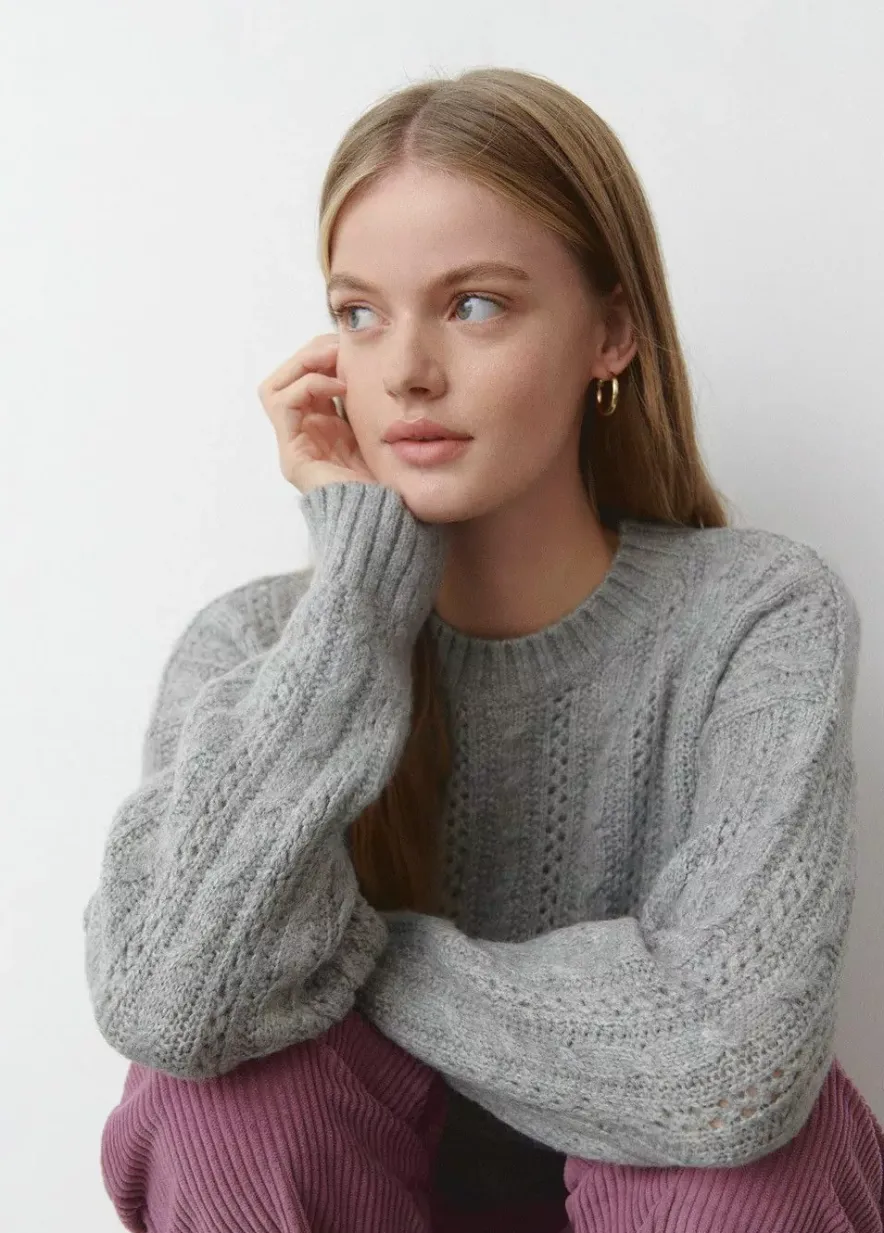 Brownie Spain Jersey Trenzas Cuello Redondo-Mujer Jerséis