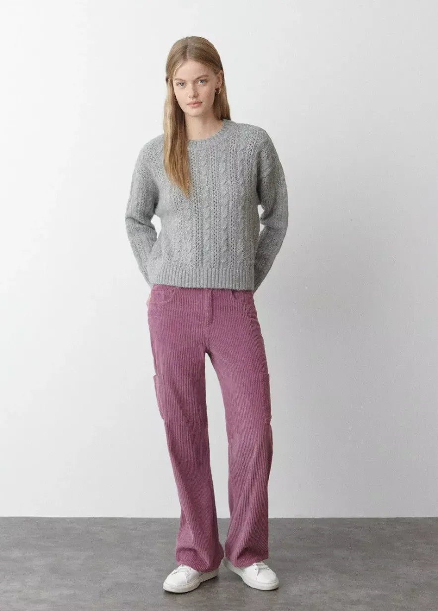 Brownie Spain Jersey Trenzas Cuello Redondo-Mujer Jerséis