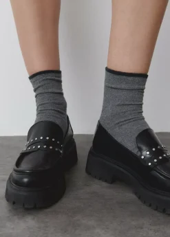 Brownie Spain Mocasin Brillante Tachas Piel-Mujer Zapatos