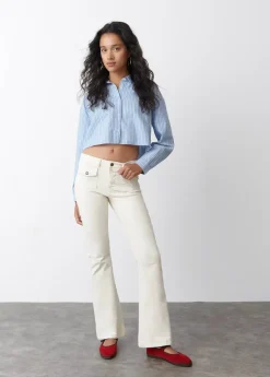 Brownie Spain Pantalon Campana Bolsillos Frontales-Mujer Pantalones