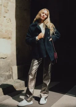 Brownie Spain Pantalon Metalizado Efecto Piel-Mujer Pantalones