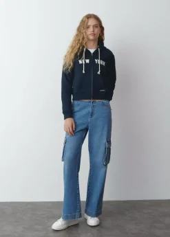 Brownie Spain Sudadera Cremall Capucha New York-Mujer Sudaderas