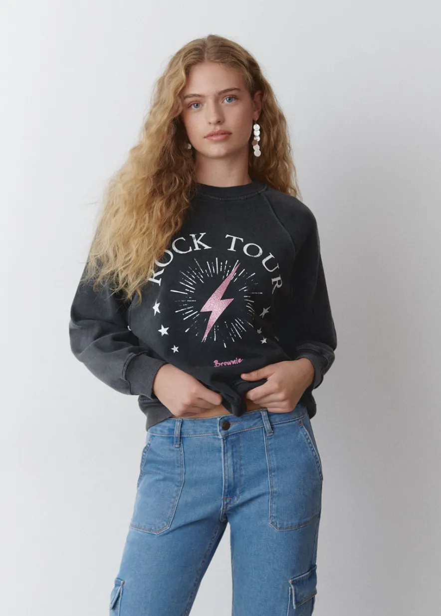 Brownie Spain Sudadera Rayo Rock Tour-Mujer Sudaderas