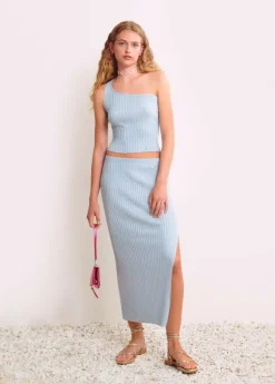 Brownie Spain Top Canale Asimetrico Hilo Metalizado-Mujer Tops