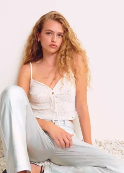 Brownie Spain Top Crochet Tirantes Nudo-Mujer Tops