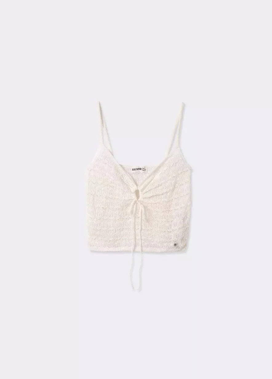 Brownie Spain Top Crochet Tirantes Nudo-Mujer Tops