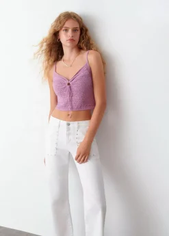 Brownie Spain Top Crochet Tirantes Nudo-Mujer Tops