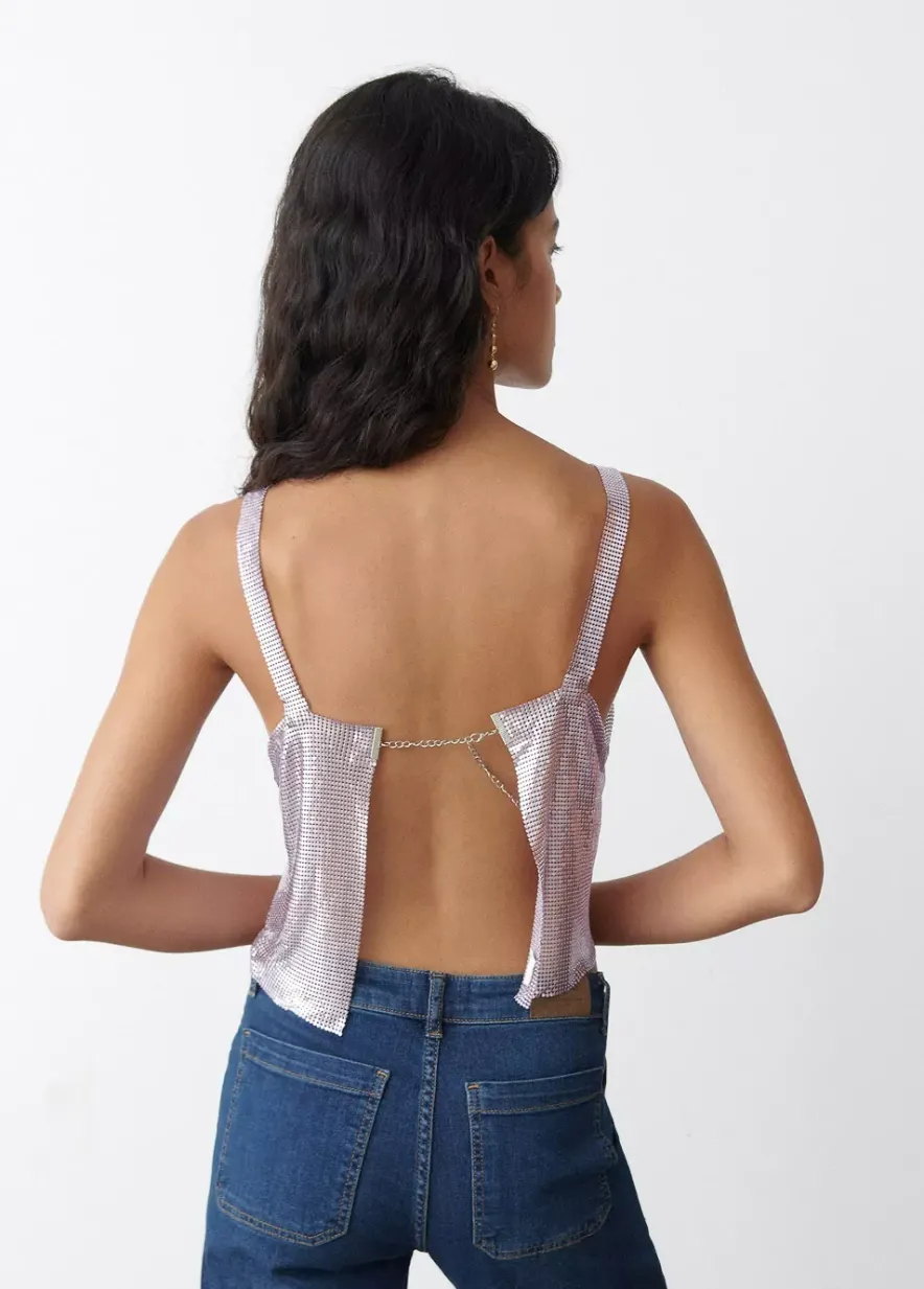 Brownie Spain Top Malla Metalica Malva-Mujer Tops