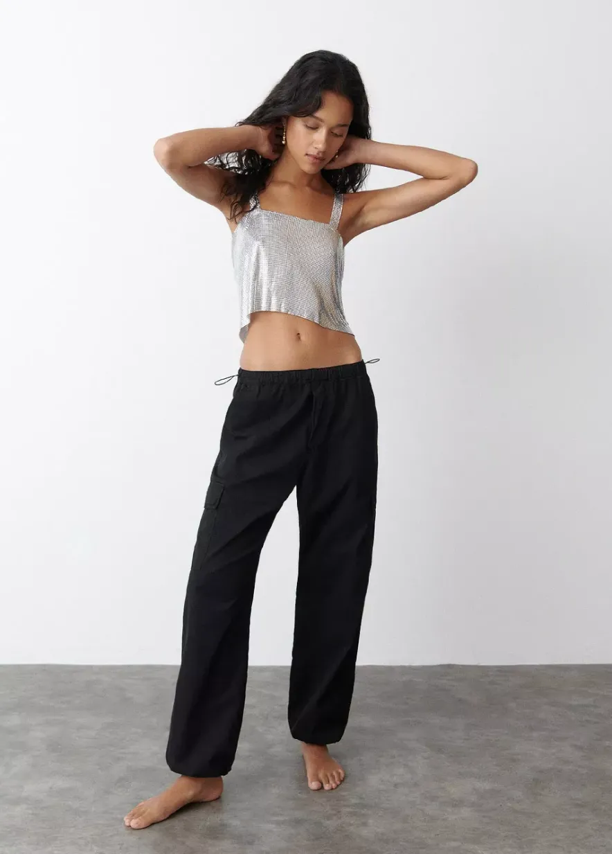 Brownie Spain Top Malla Metalica Plata-Mujer Tops