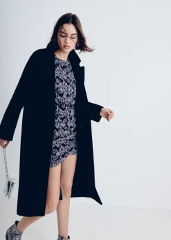 Brownie Spain Vestido Drapeado Estampado Ikat-Mujer Vestidos