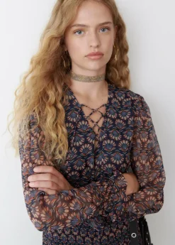 Brownie Spain Vestido Engomado Estampado Indio-Mujer Vestidos