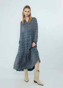 Brownie Spain Vestido Largo Estampado-Mujer Vestidos