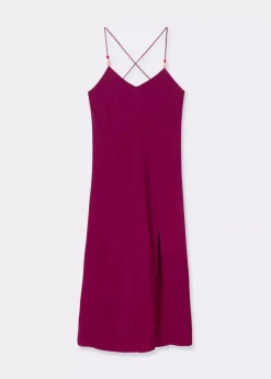 Brownie Spain Vestido Largo Liso Detalle Abalorios-Mujer Vestidos